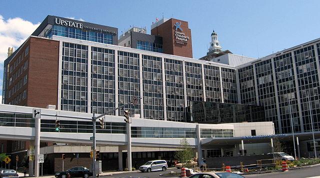 Upstate University Hospital  Photo from Wikimedia Commons.