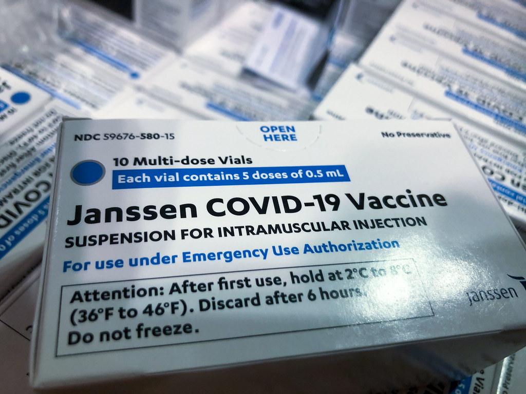 Janssen/Johnson and Johnson vaccine pictured at the Javits Convention Center in Manhattan, New York