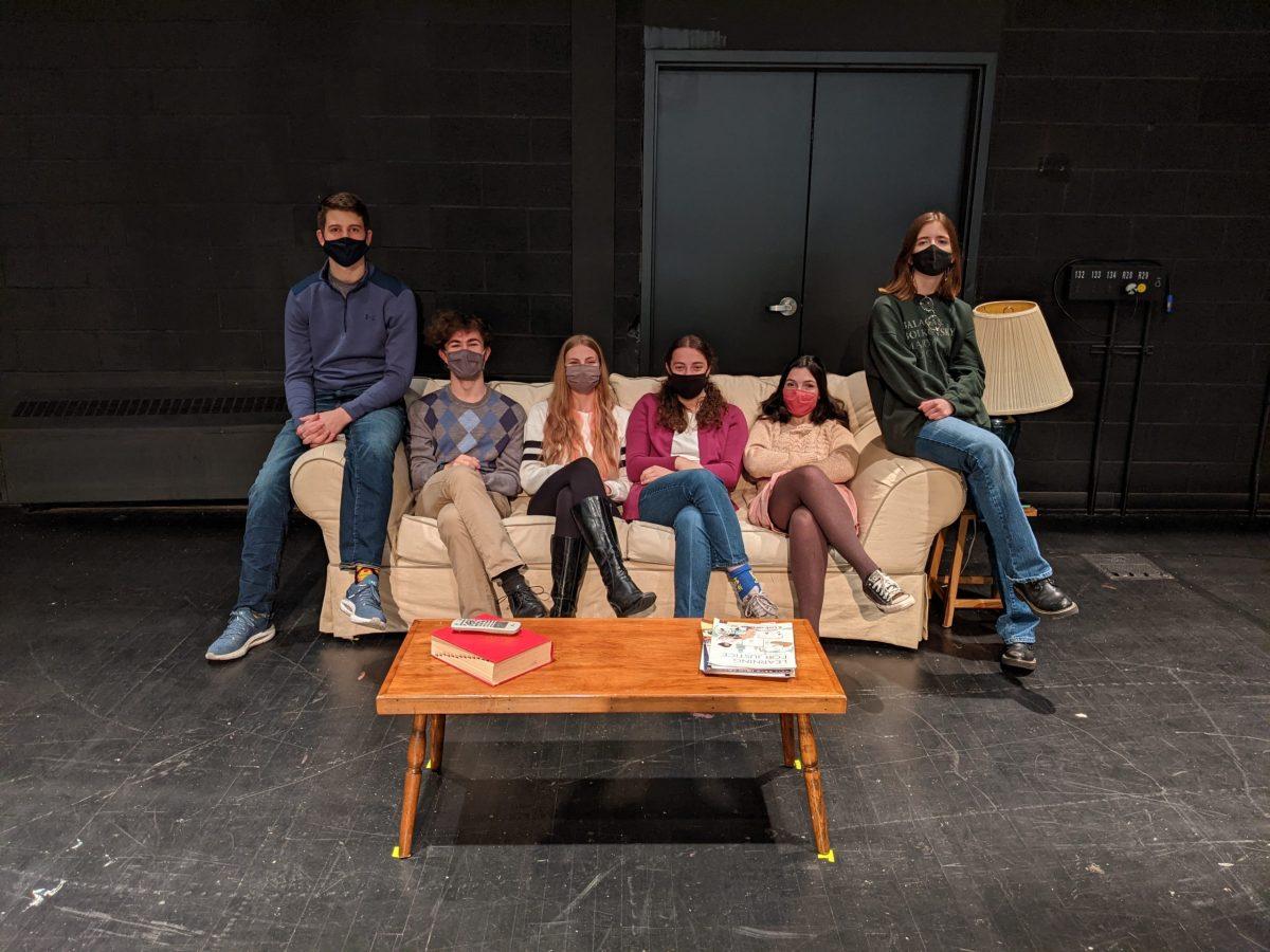 A full cast photo courtesy of Samuel Phillips (22). Cast from left to right: Ethan Millea (23), Max Oppedisano (22), Paloma Arena (25), Stephanie Lynne (23), Becca Fitzgerald (22), Persephone Van Buren (25)