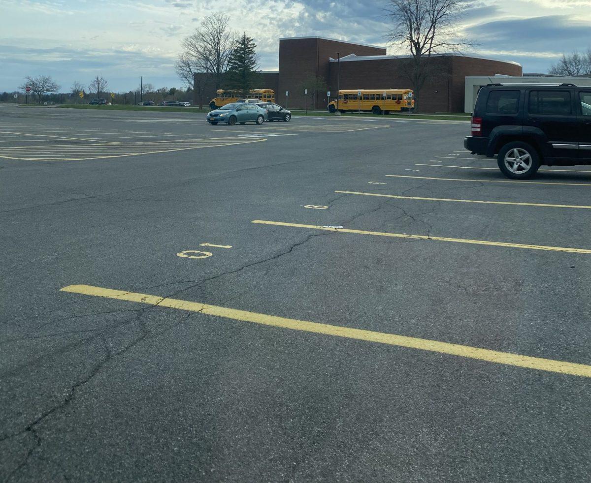 Photo shows the senior parking lot. Photo Credit: David Scibilia, 22
