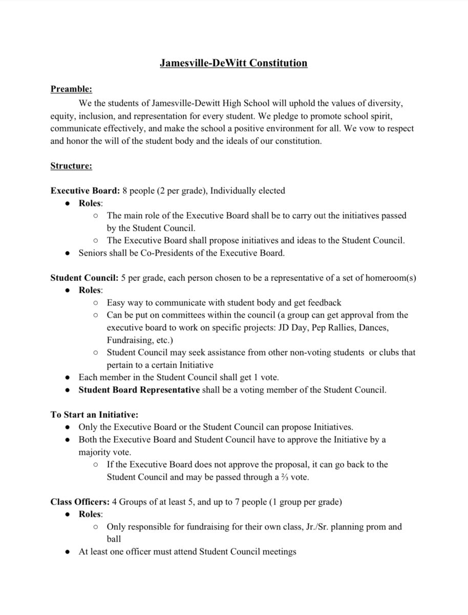 PDF of the first page of the J-DHS Constitution. Full Document can be found here: http://jdrampage.org/wp-content/uploads/2024/10/JDHS-Constitution.pdf