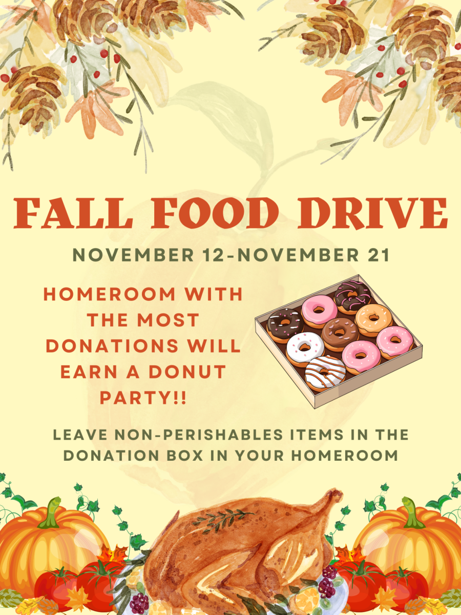 Flyer for the Key Club's fall food drive