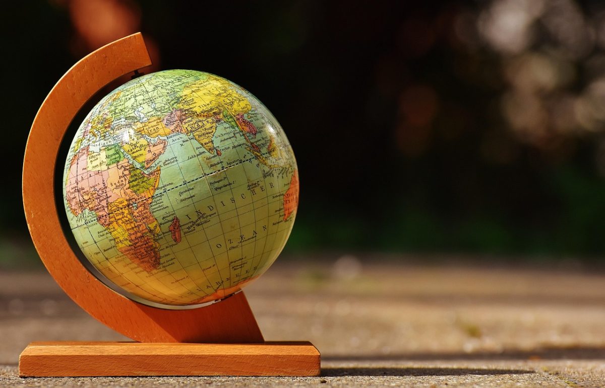 Photo shows globe on sidewalk. Photo courtesy of Alexas_Fotos on Pixabay